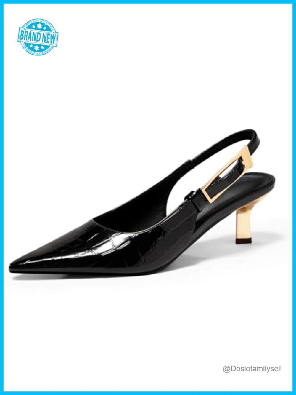 Slingback Kitten Heels Closed Pointed Toe Pumps Wedding Party Dress Shoes